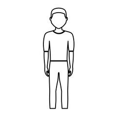 man cartoon wearing casual clothes icon over white background. vector illustration