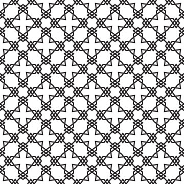 Seamless geometric vector pattern with linear crosses