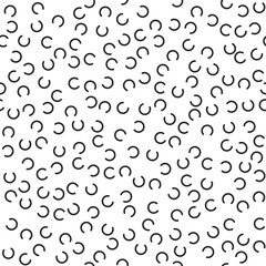 Memphis style rounded elements. Seamless vector pattern.