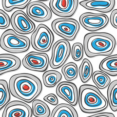 Abstract background with distorted circles. Seamless vector pattern