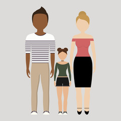 family with his daughter icon over gray background. colorful design. vector illustration