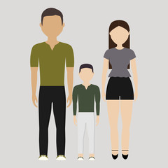 family with his son icon over gray background. colorful design. vector illustration