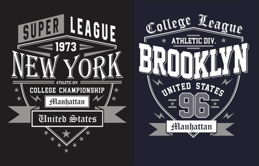 Typography New York City Manhattan, T Shirt Vector.