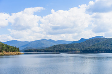 Naklejka na ściany i meble Lake View images taken in the surrounding mountains.
