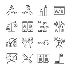A/B testing icons set © antto