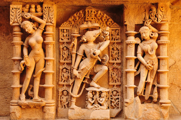 Indien: Der Step Well of Rani ki Vav Tempel im Bundesstaat Gujarat