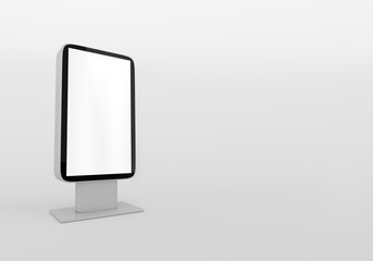 Outdoor Advertising Stand Display (empty banner lightbox) - mockup template isolated on white. 3D rendering