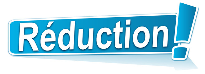 réduction sur  étiquette bleue
