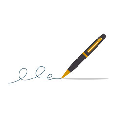 Pen and signature vector illustration.