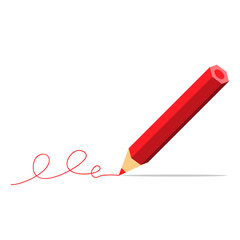Pencil and signature vector illustration.