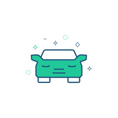 Car icon in thin line style. Vector symbol.