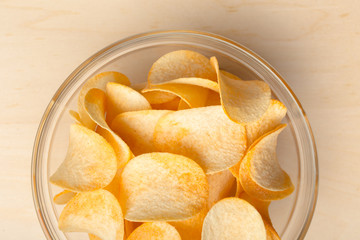 Delicious chipsl on table close-up