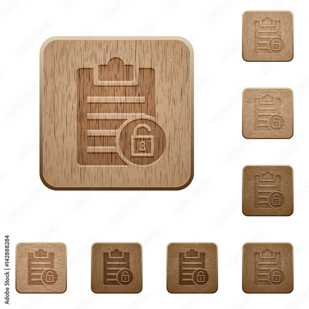 Poster Note unlock wooden buttons