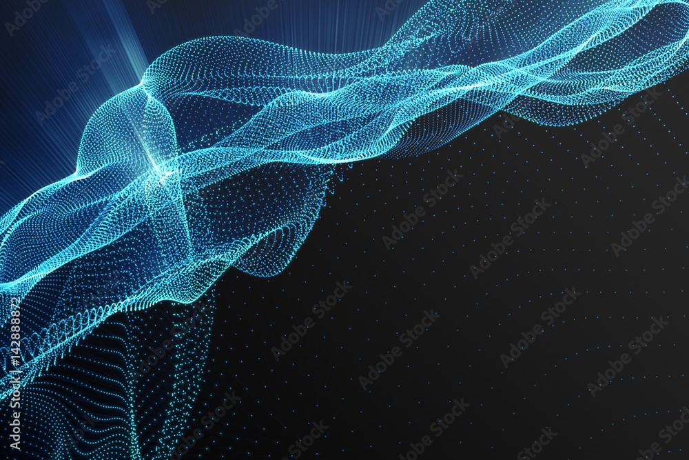 Poster landscape background. cyberspace landscape grid. 3d technology. abstract landscape on black backgrou