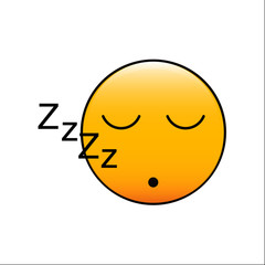 Sleeping emoticon. Vector of a cute smiley
