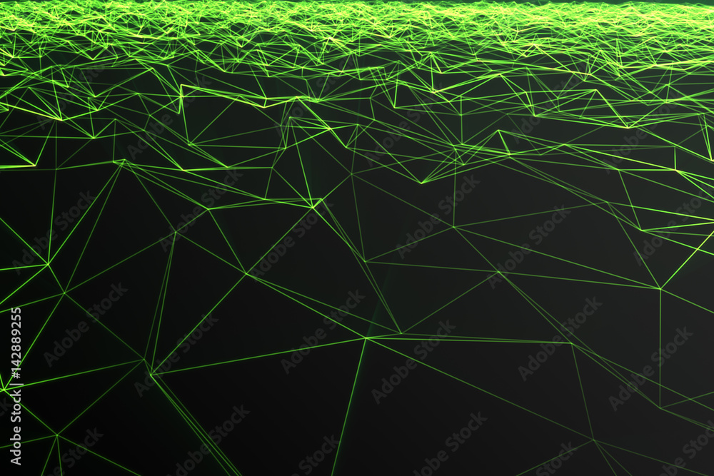 Poster abstract polygonal space low poly with connecting dots and lines. futuristic background. connection 