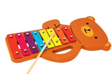 A toy xylophone isolated on white background