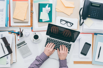 Businessman working with a laptop