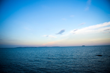 Blue sea and sky for background.