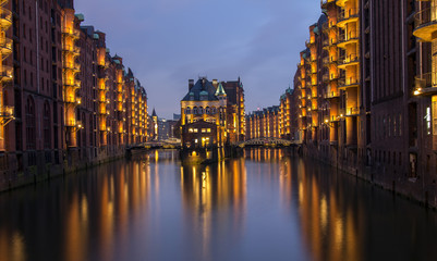 Hamburg Speicherstadt bei Nacht