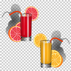 a couple of glasses of fresh juice
