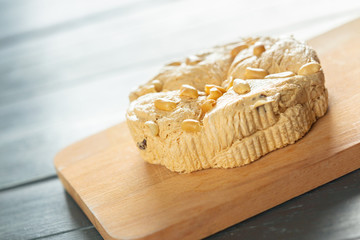 traditional eastern desserts on wooden background
