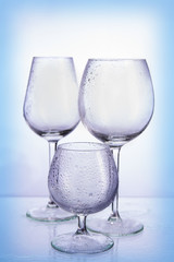 Glass on a white background
