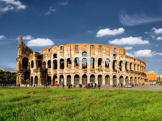 Roman Colosseum with copy space, Rome, Italy