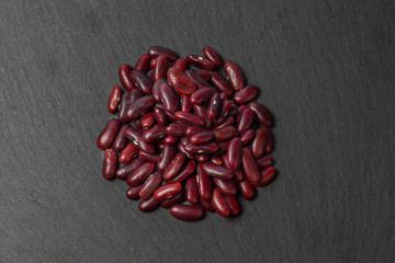 red beans on the black table