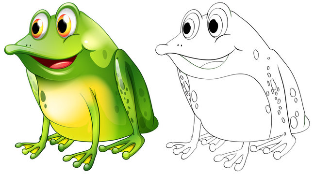 Animal outline for frog sitting