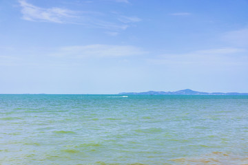 Cloudy sky and turquoise sea in the morning