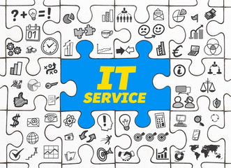 IT Service / Puzzle mit Symbole