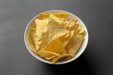 Delicious chipsl on table close-up