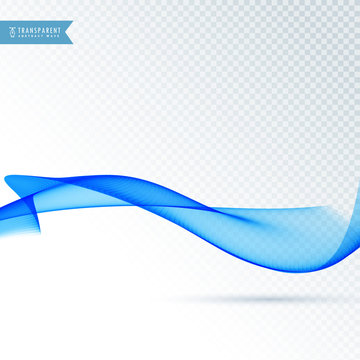 abstract transparent blue vector wave background