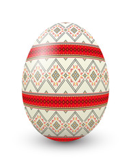 Decorative Easter egg over white background