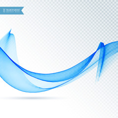 abstract blue wave on transparent background