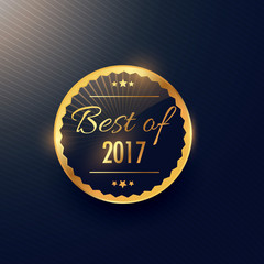 best of year label and badge design in golden color