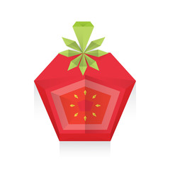 dissect Tomato 3D Origami Icon