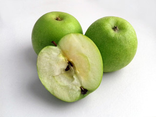 Apples on a white table