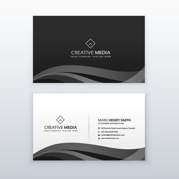 modern professional dark business card design template in black and white
