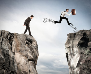 Irregular competition with obstacle