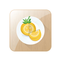 dissect Tomato Yellow Color icon and button