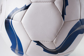 Soccer ball close up on white ,