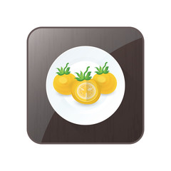 Tomato dissect  Yellow Color icon and button