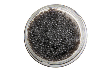 Obraz na płótnie Canvas Fish caviar in a plate on a white background