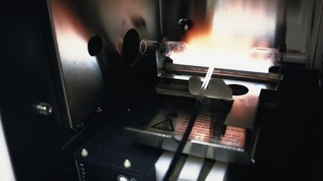 Analytical laboratory. Heating test tubes. Combustion. Heat.