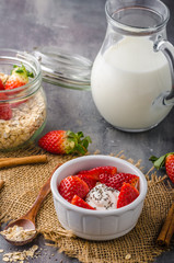 Fresh granola with organic yogurt