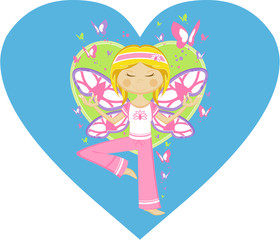 Cute Cartoon Yoga Girl 