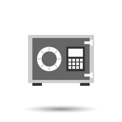 Money safe icon. Vector illustration in flat style on isolated background.