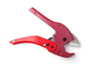 Tools cutting polypropylene tubes isolated